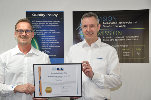 MKS Instruments Expands ISO/IEC 17025 Accreditation to Ophir® Photonics European Service Lab in Germany, Ensuring Highest Accuracy NIST-Traceable Measurements Worldwide